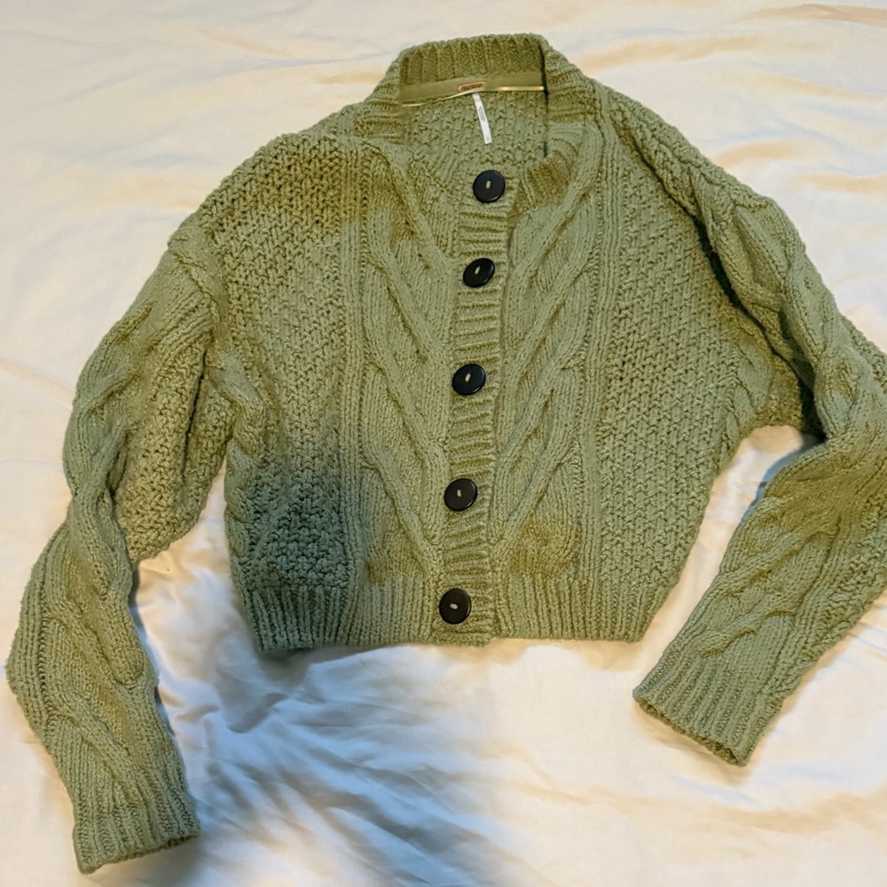 Free people green cardigan size Large - Picture 3 of 3